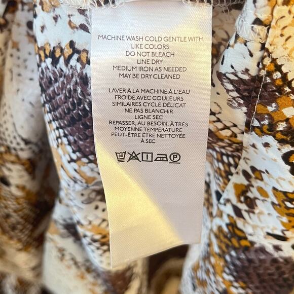 NWT Anthropologie Maeve Snake Print Maxi Dress Size 12 Brown Tan Button Front - Picture 11 of 15